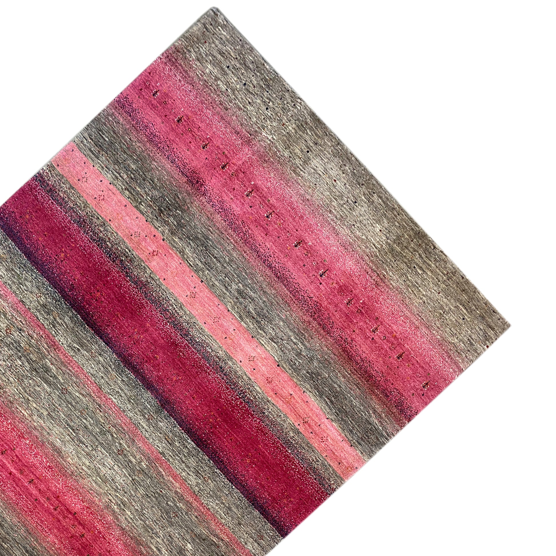 Gabbeh Exklusiver Teppich Rosa/Grau 297x251 cm - German Carpet Shop