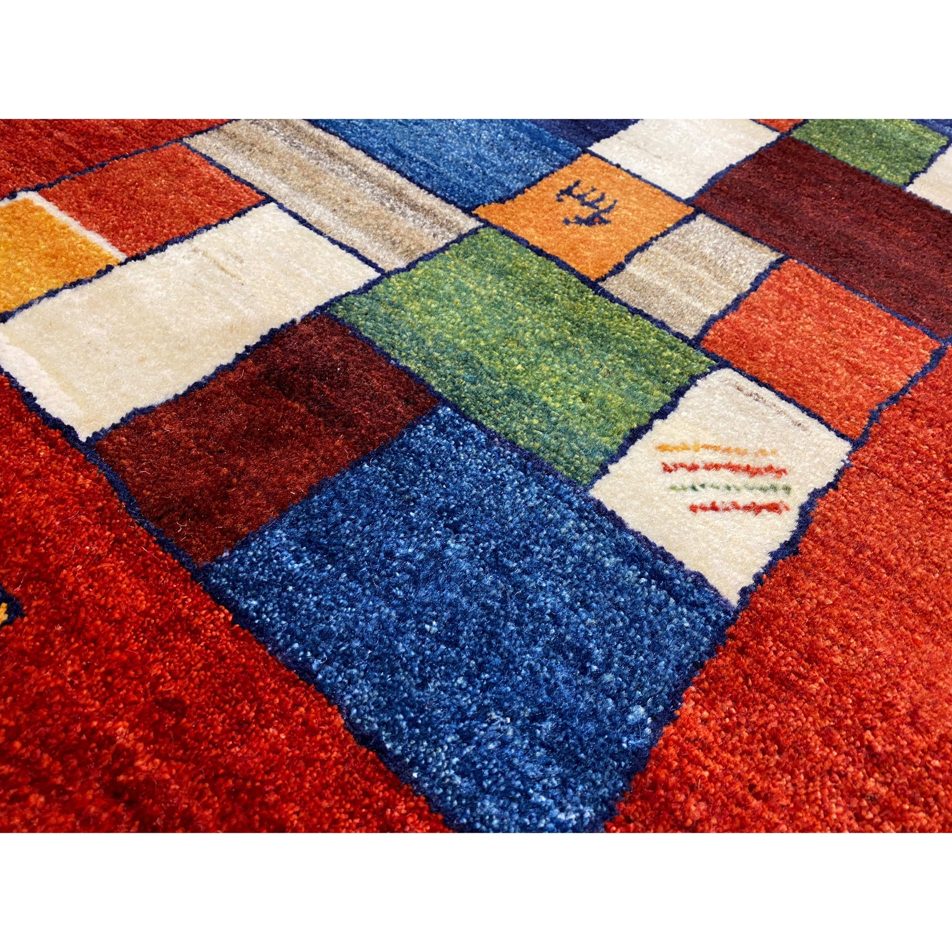 Roter Gabbeh Teppich Läufer 200x81 cm - German Carpet Shop