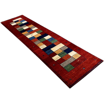 Roter Gabbeh Teppich Läufer 301x78 cm - German Carpet Shop