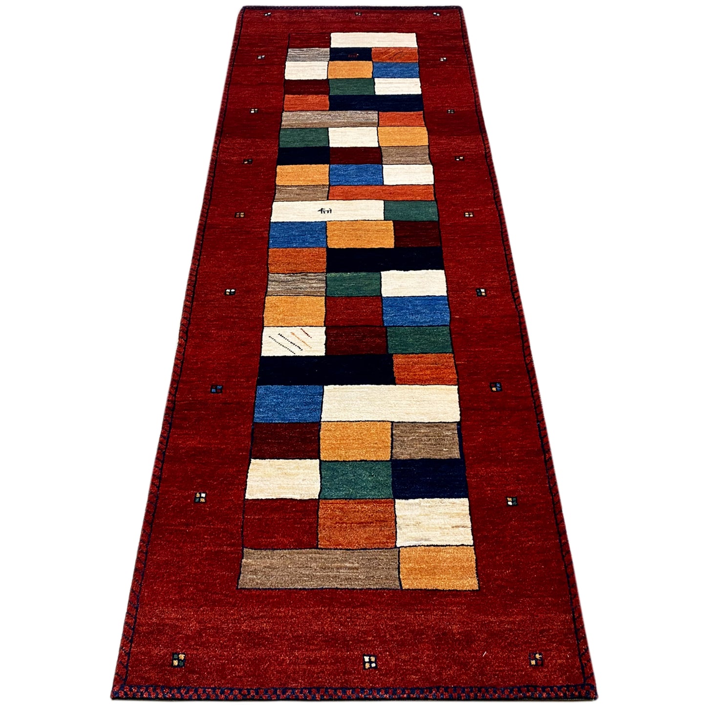 Roter Gabbeh Teppich Läufer 242x81 cm - German Carpet Shop