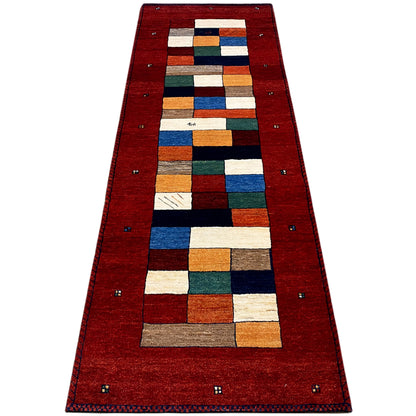 Roter Gabbeh Teppich Läufer 242x81 cm - German Carpet Shop