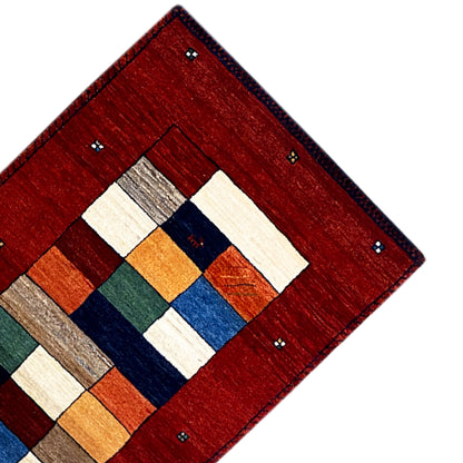 Roter Gabbeh Teppich Läufer 242x81 cm - German Carpet Shop