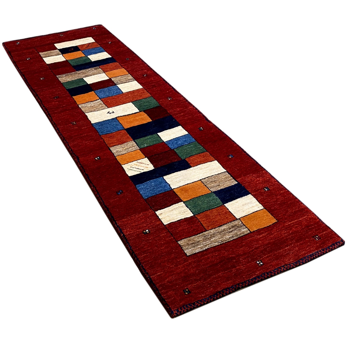 Roter Gabbeh Teppich Läufer 246x78 cm - German Carpet Shop