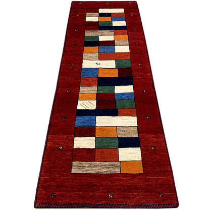 Roter Gabbeh Teppich Läufer 246x78 cm - German Carpet Shop