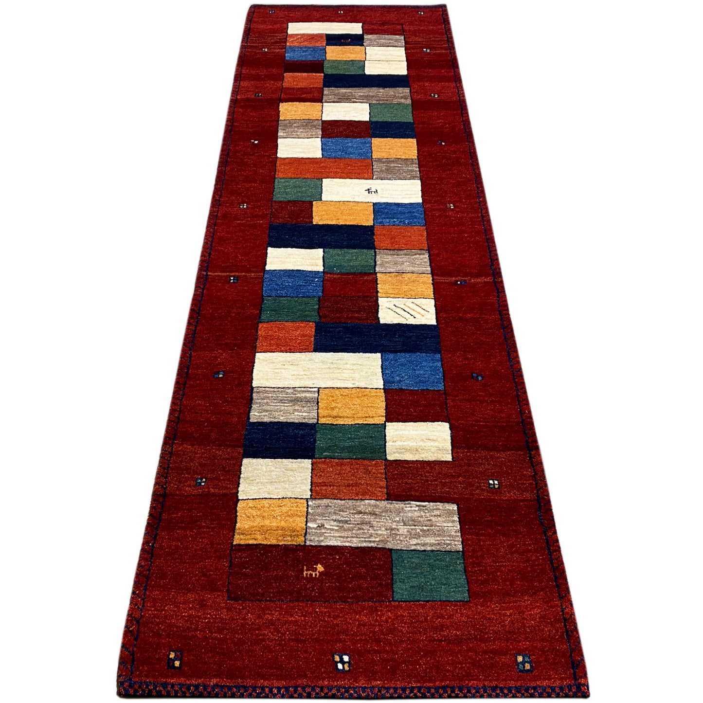 Roter Gabbeh Teppich Läufer 295x84 cm - German Carpet Shop