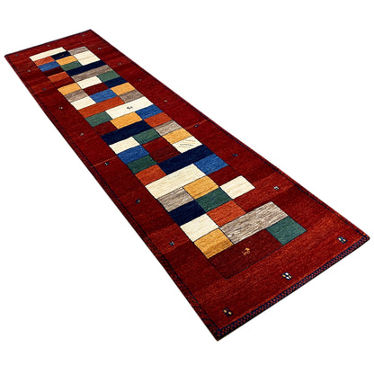 Roter Gabbeh Teppich Läufer 295x84 cm - German Carpet Shop