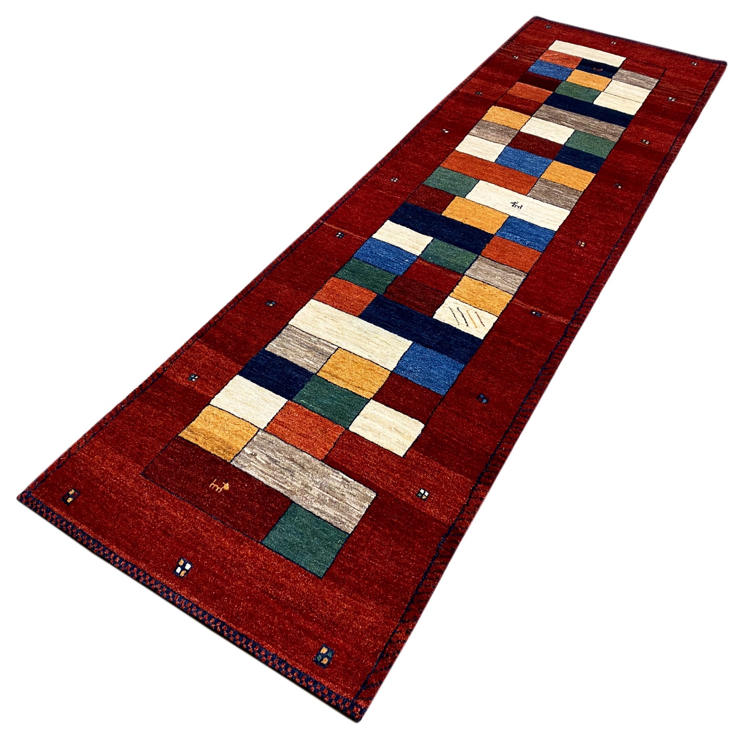 Roter Gabbeh Teppich Läufer 295x84 cm - German Carpet Shop