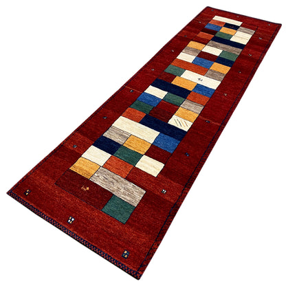 Roter Gabbeh Teppich Läufer 295x84 cm - German Carpet Shop