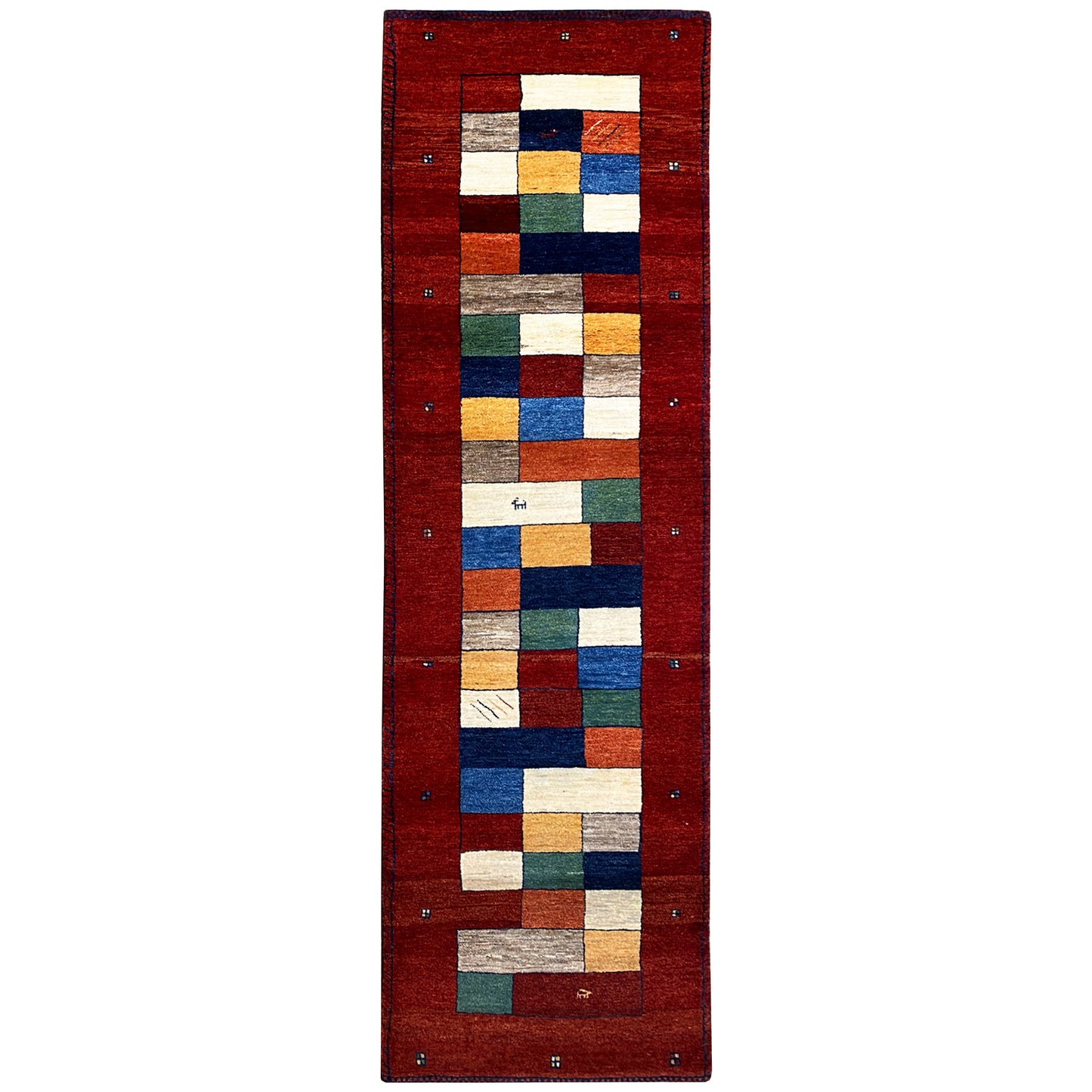 Roter Gabbeh Teppich Läufer 294x84 cm - German Carpet Shop