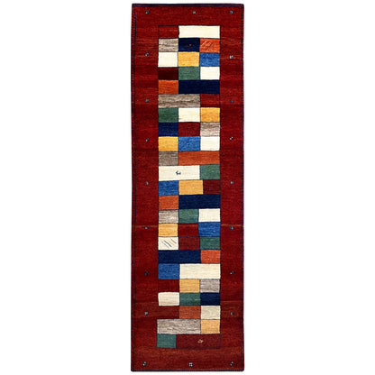 Roter Gabbeh Teppich Läufer 294x84 cm - German Carpet Shop