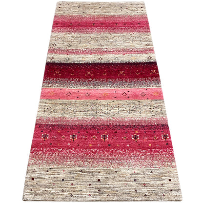 Rosa Gabbeh Teppich Läufer 190x80 cm - German Carpet Shop