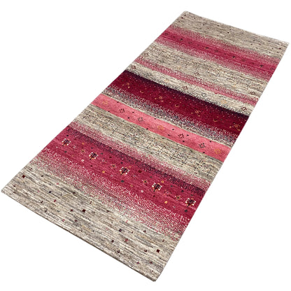 Rosa Gabbeh Teppich Läufer 190x80 cm - German Carpet Shop