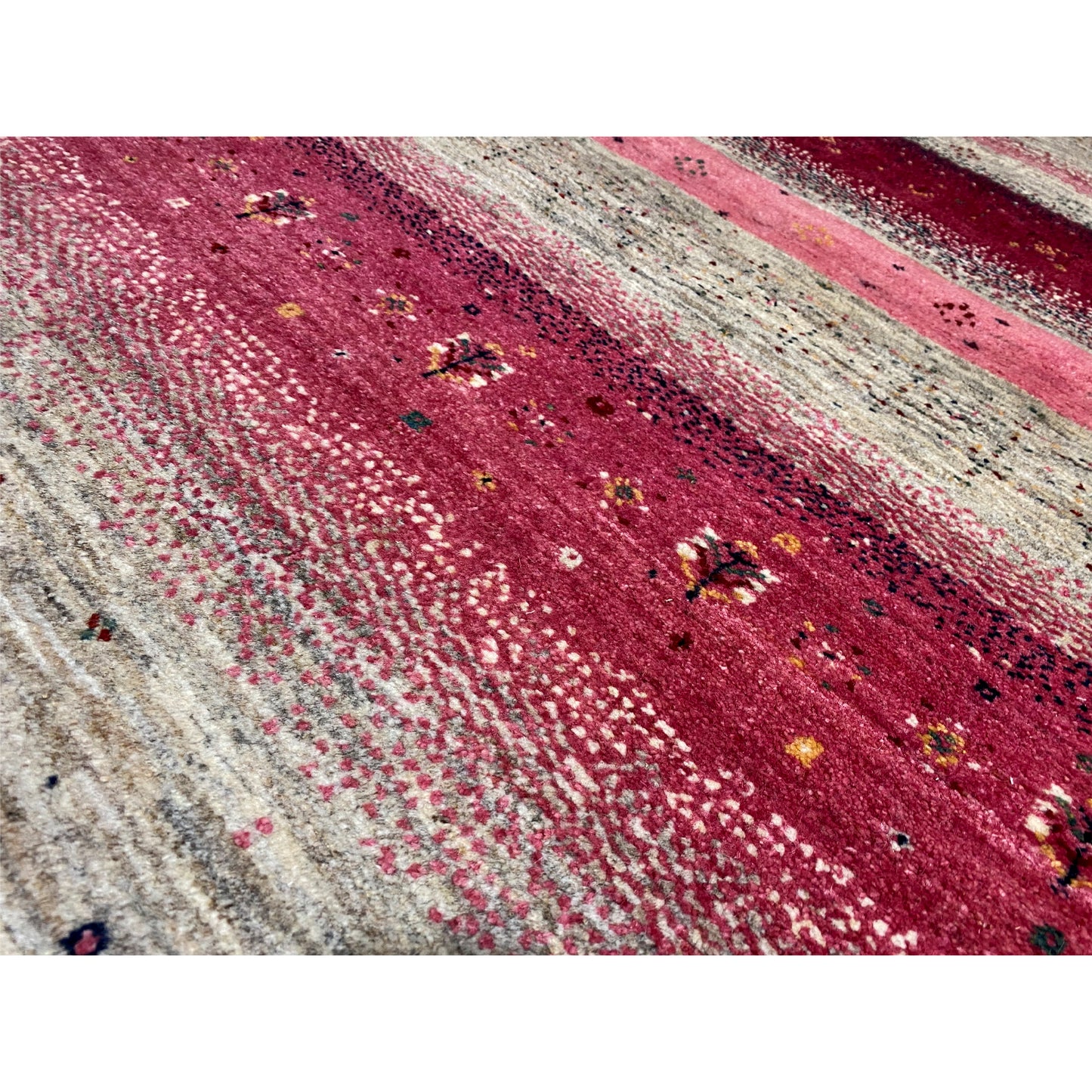 Rosa Gabbeh Teppich Läufer 190x80 cm - German Carpet Shop