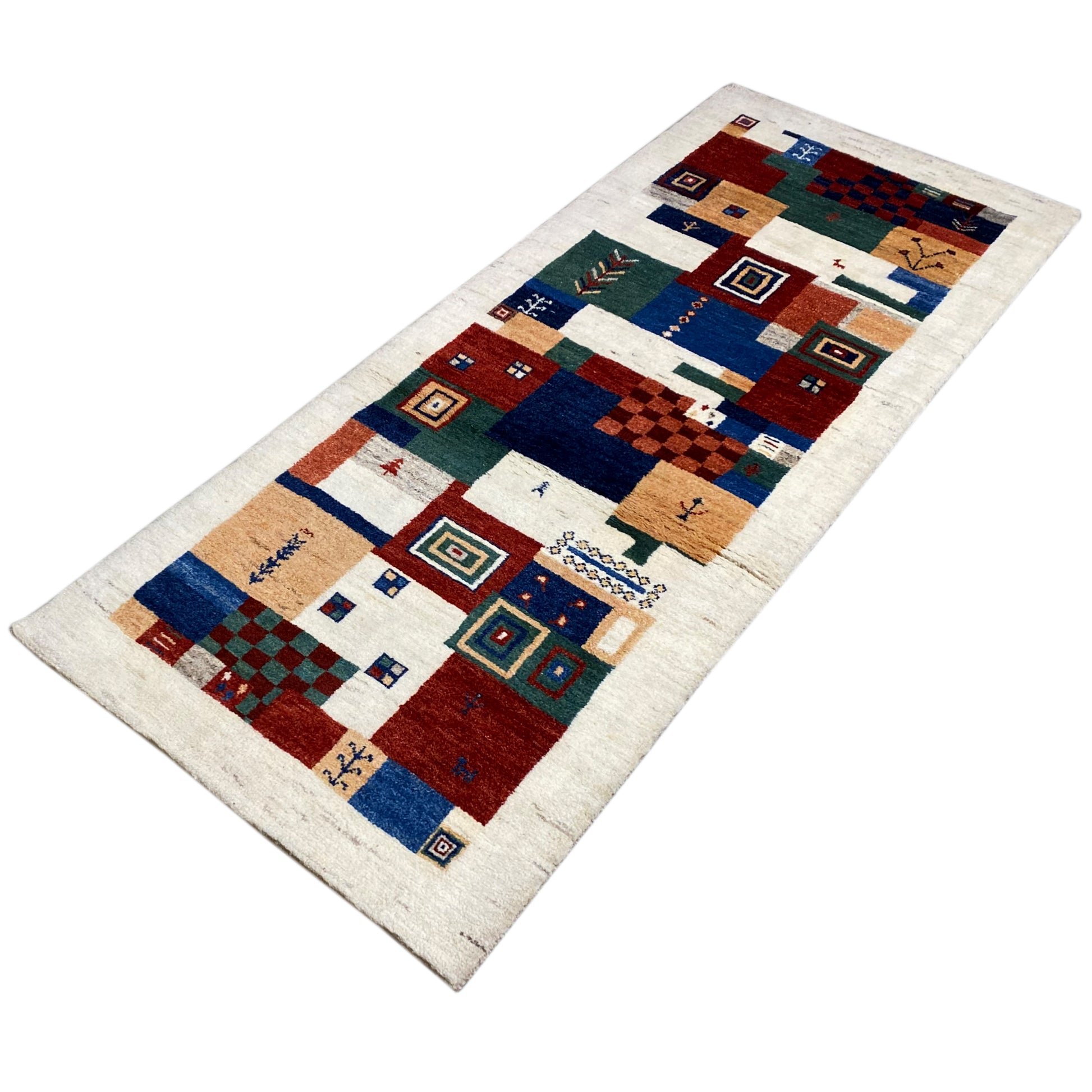 Mehrfarbiger Gabbeh Teppich 196x78 cm - German Carpet Shop