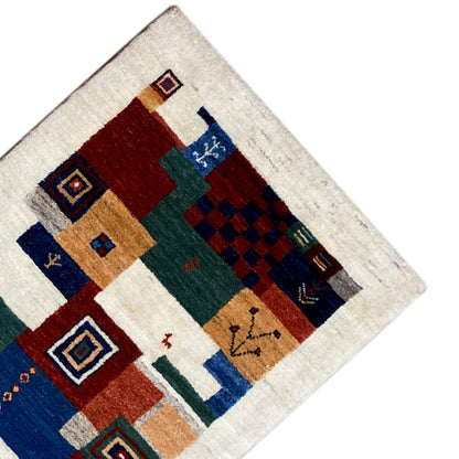 Mehrfarbiger Gabbeh Teppich 196x78 cm - German Carpet Shop