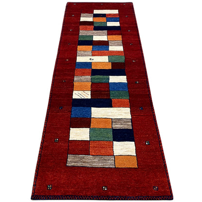 Roter Gabbeh Teppich Läufer 248x80 cm - German Carpet Shop