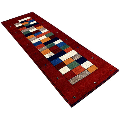 Roter Gabbeh Teppich Läufer 248x80 cm - German Carpet Shop