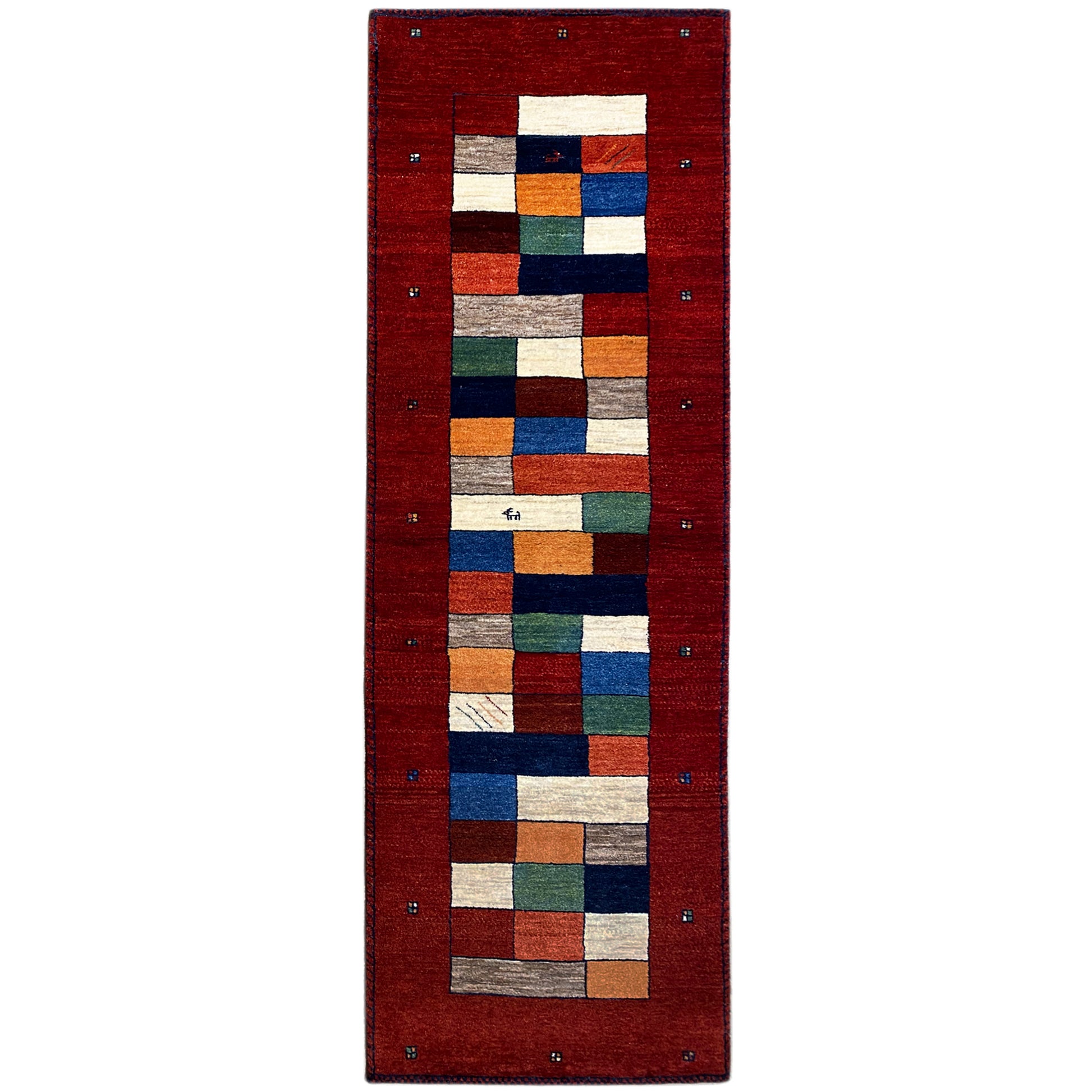 Roter Gabbeh Teppich Läufer 248x80 cm - German Carpet Shop