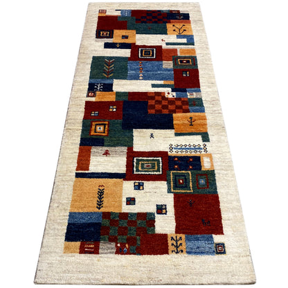 Mehrfarbiger Gabbeh Teppich 191x77 cm - German Carpet Shop
