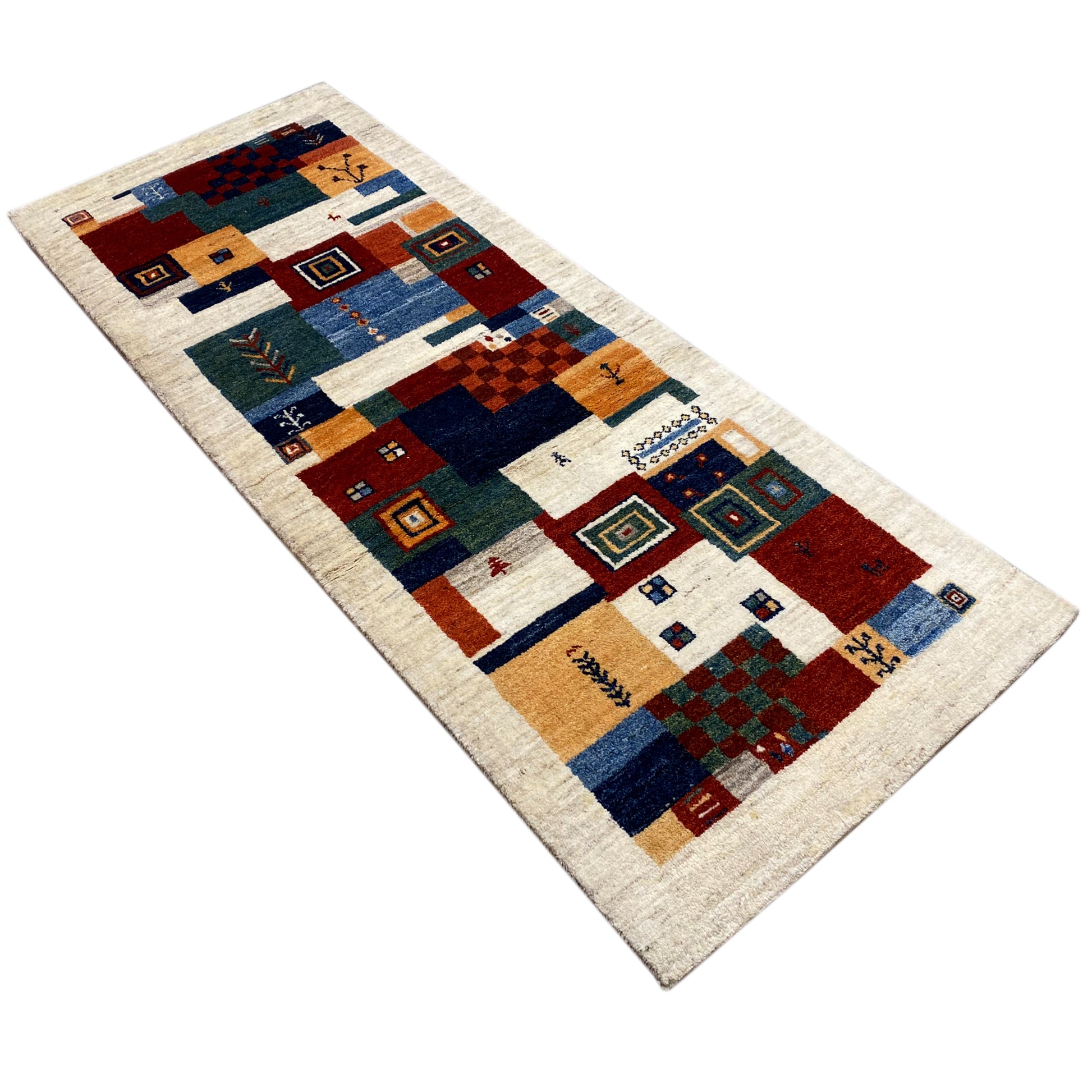 Mehrfarbiger Gabbeh Teppich 191x77 cm - German Carpet Shop
