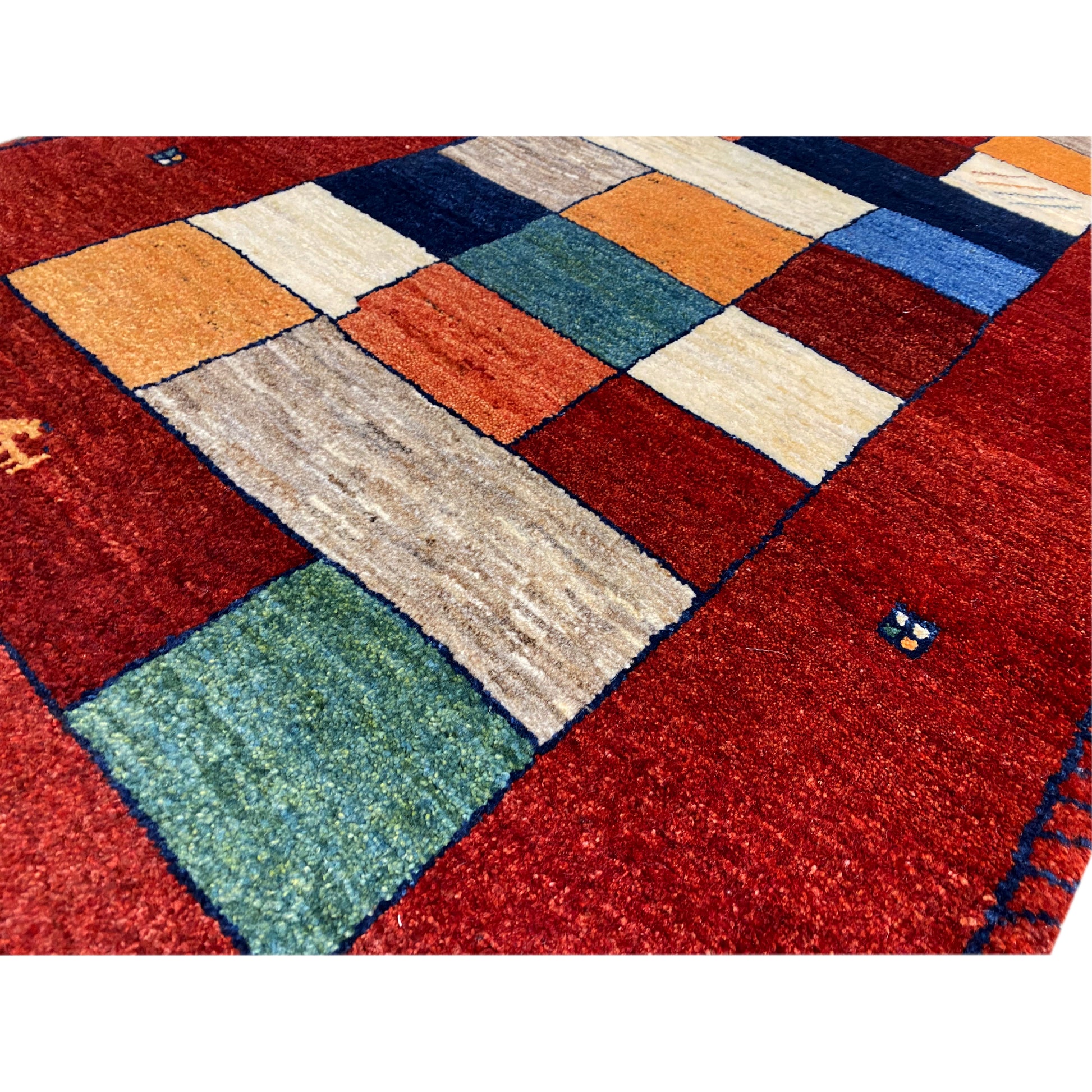 Roter Gabbeh Teppich Läufer 296x77 cm - German Carpet Shop