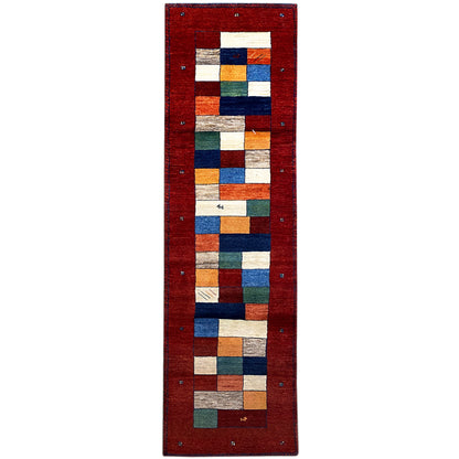 Roter Gabbeh Teppich Läufer 299x78 cm - German Carpet Shop