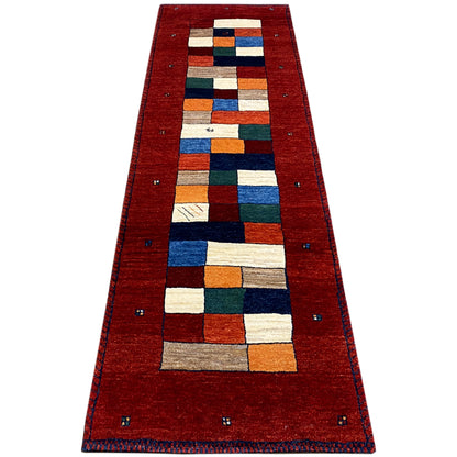 Roter Gabbeh Teppich Läufer 254x79 cm - German Carpet Shop