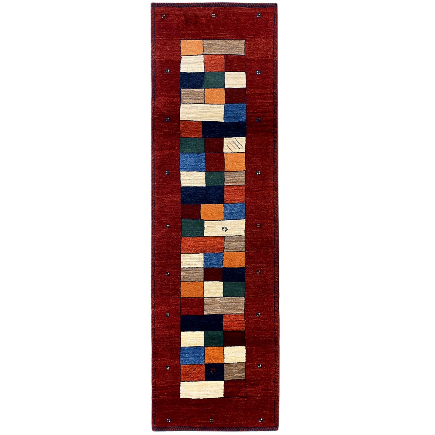 Roter Gabbeh Teppich Läufer 254x79 cm - German Carpet Shop