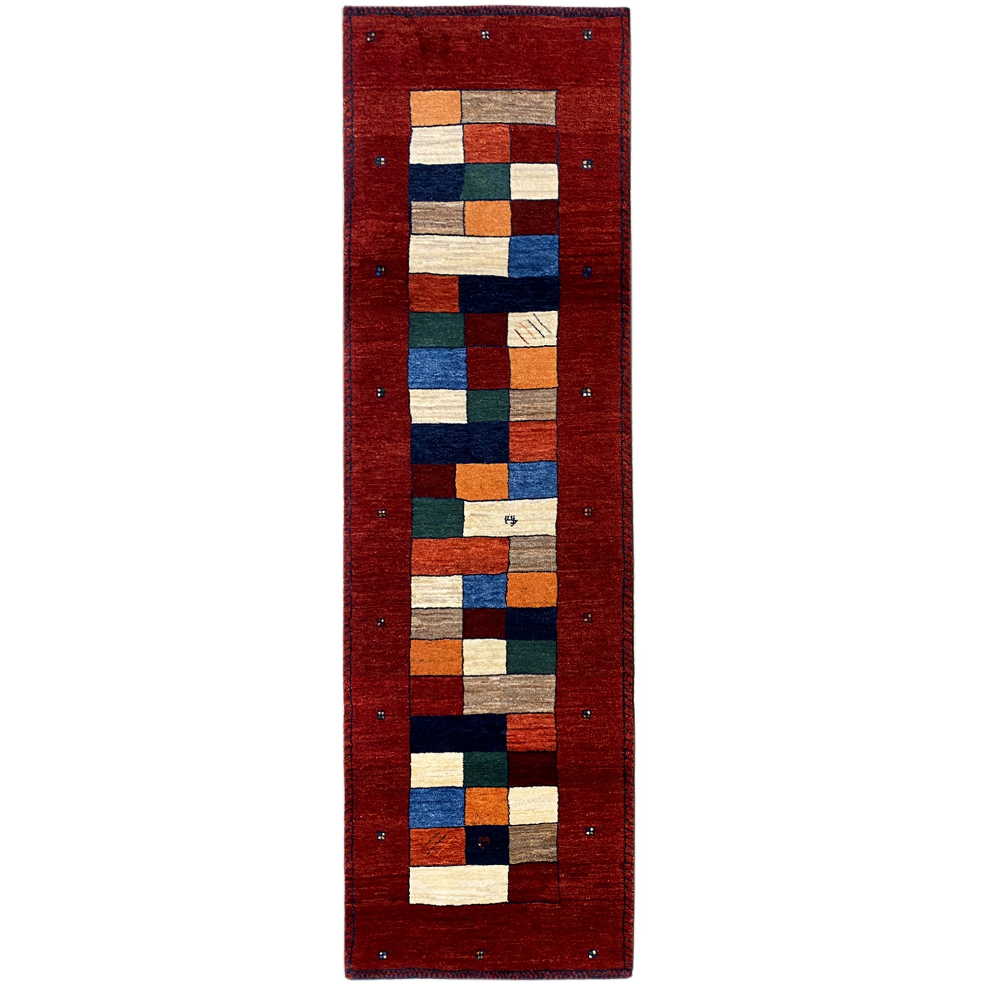 Roter Gabbeh Teppich Läufer 254x79 cm - German Carpet Shop