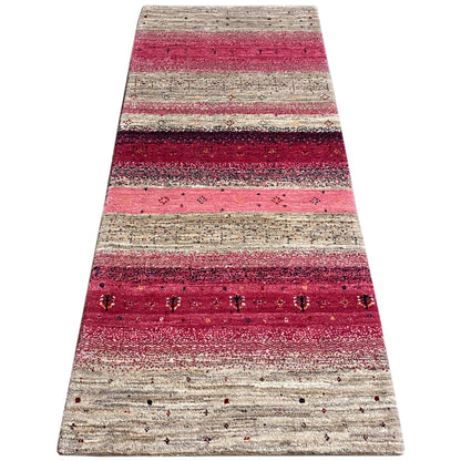 Rosa Gabbeh Teppich Läufer 197x79 cm - German Carpet Shop