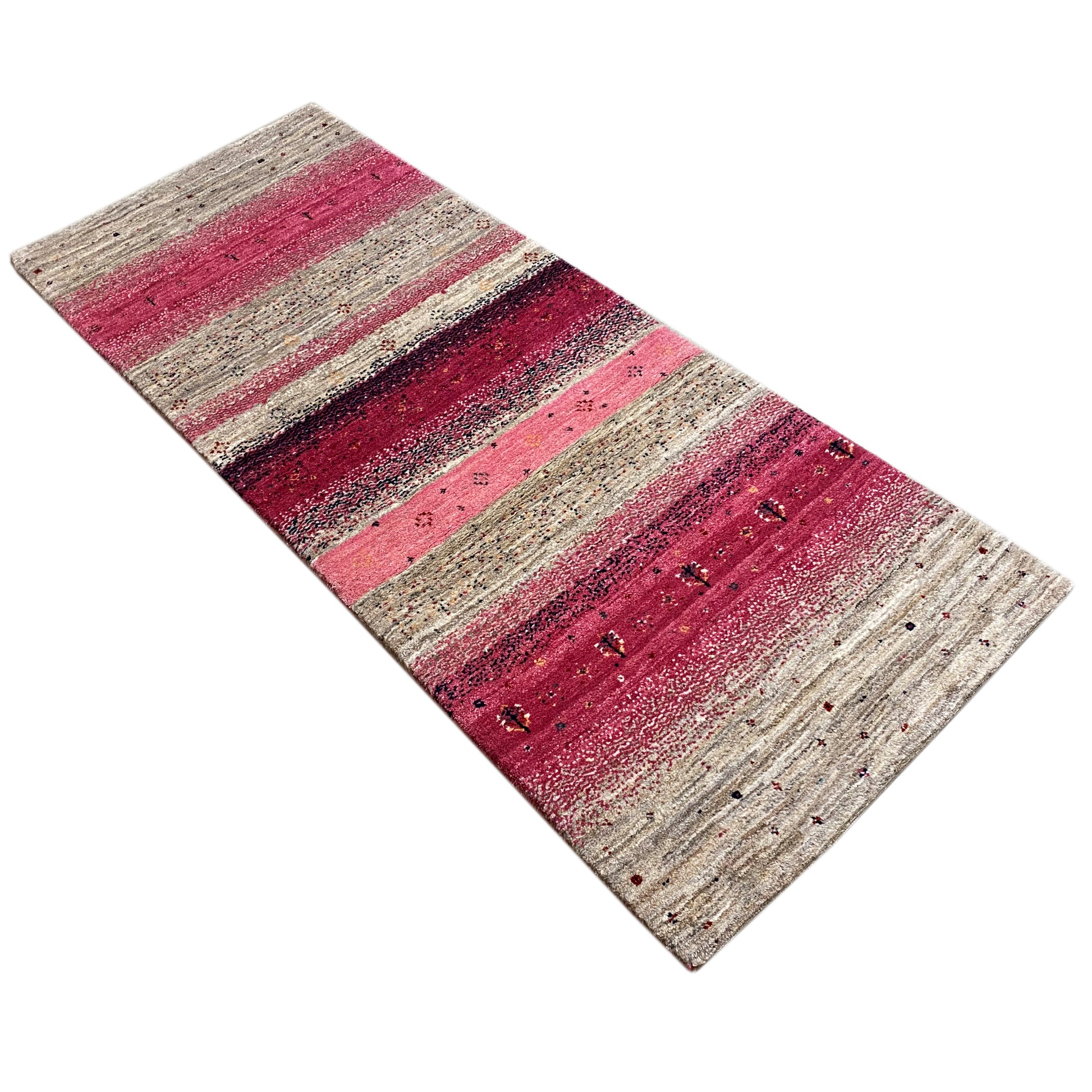 Rosa Gabbeh Teppich Läufer 197x79 cm - German Carpet Shop