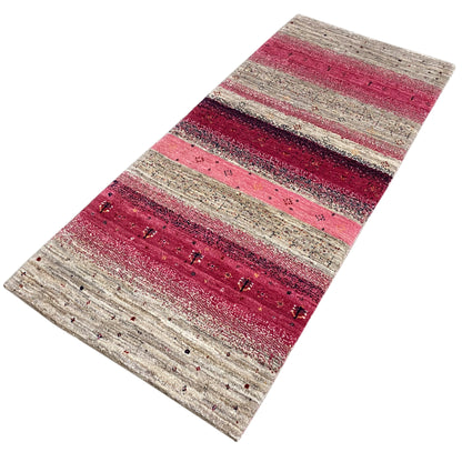 Rosa Gabbeh Teppich Läufer 197x79 cm - German Carpet Shop