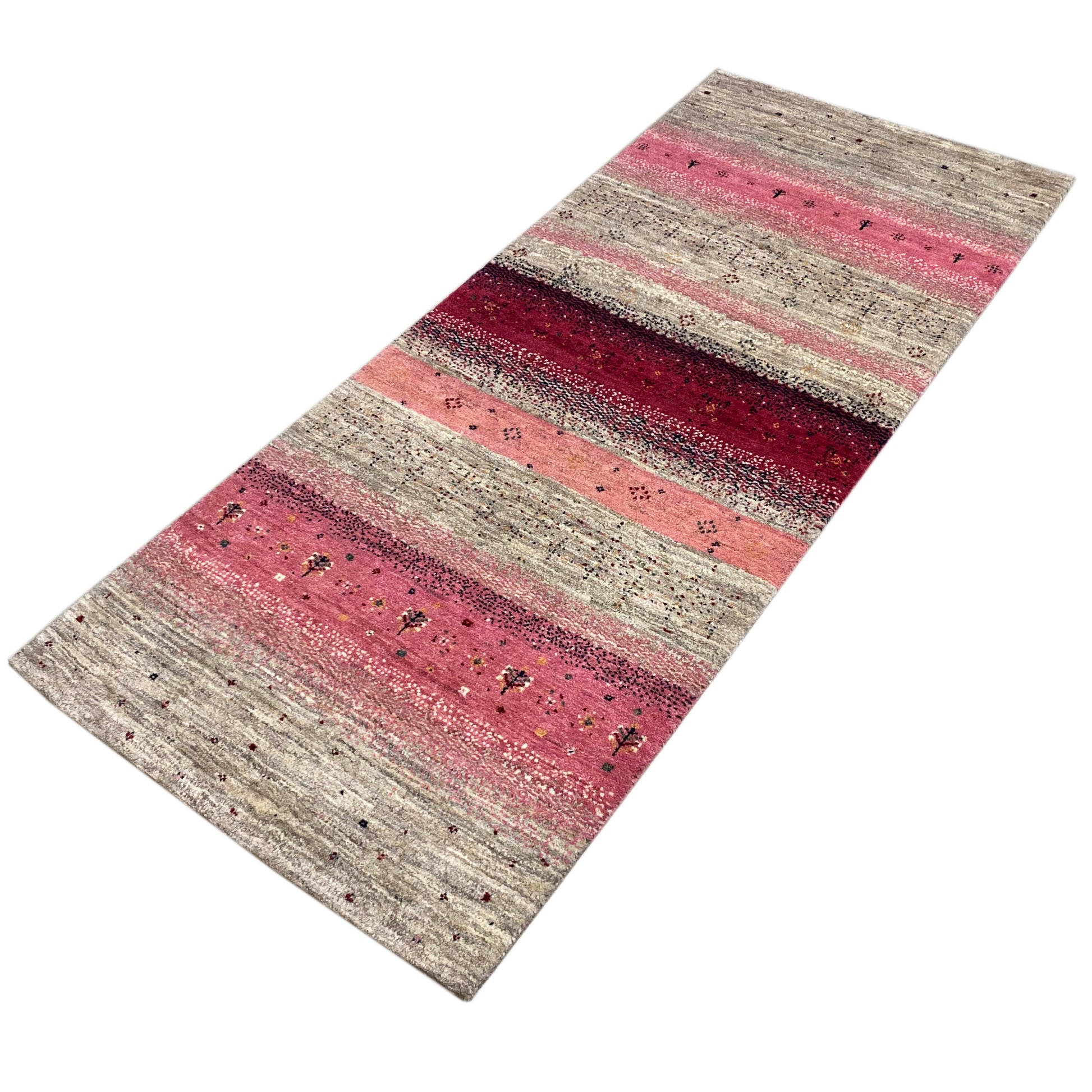 Rosa Gabbeh Teppich Läufer 201x81 cm - German Carpet Shop