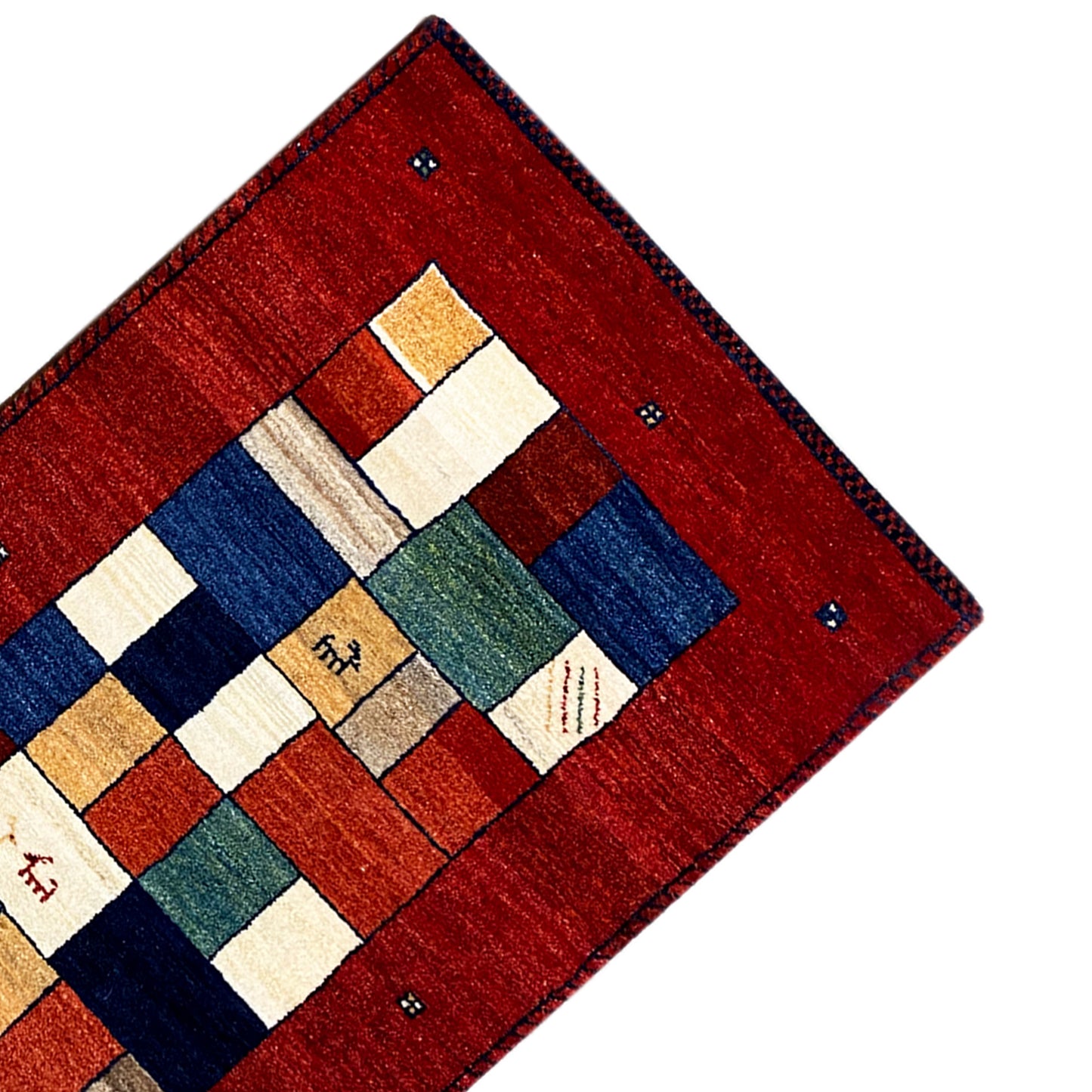 Roter Gabbeh Teppich Läufer 198x82 cm - German Carpet Shop