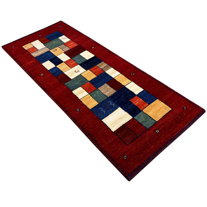 Roter Gabbeh Teppich Läufer 200x82 cm - German Carpet Shop