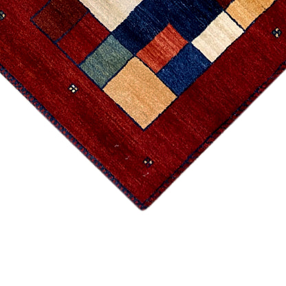 Roter Gabbeh Teppich Läufer 200x82 cm - German Carpet Shop