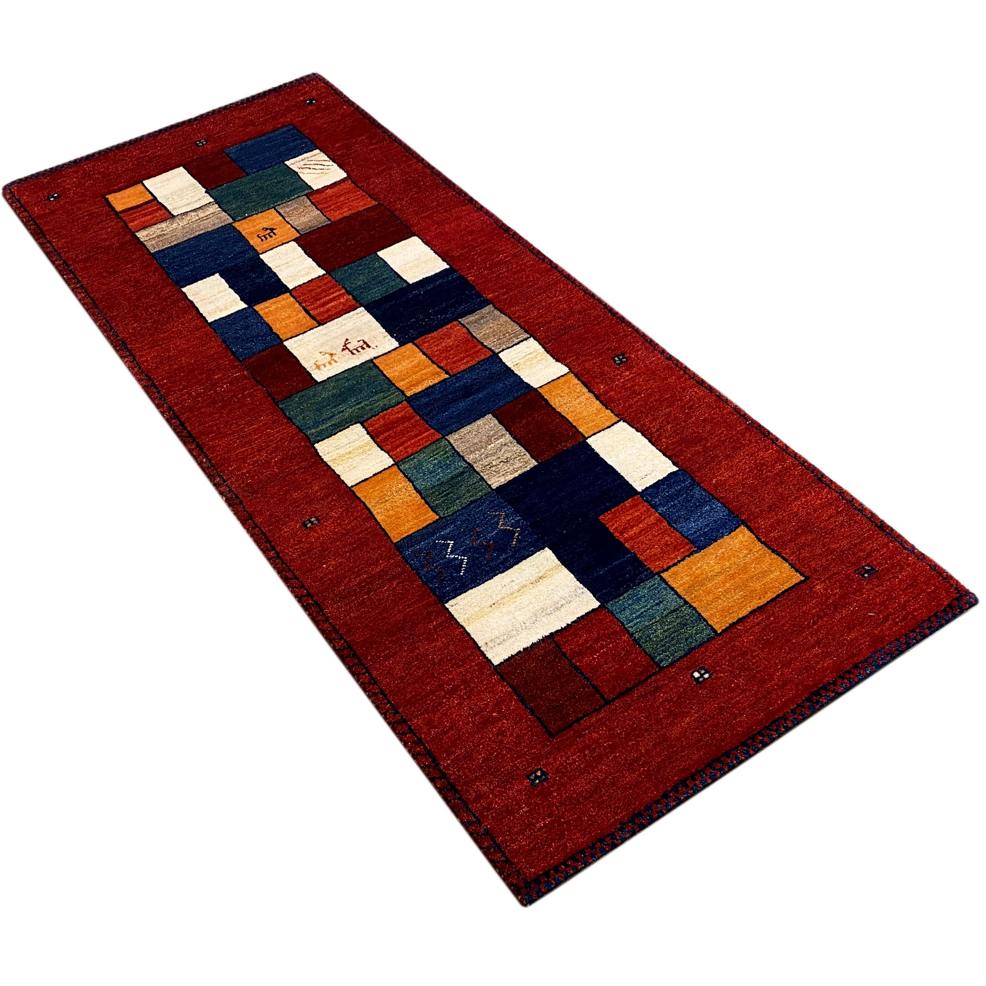 Roter Gabbeh Teppich Läufer 203x81 cm - German Carpet Shop