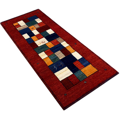 Roter Gabbeh Teppich Läufer 203x81 cm - German Carpet Shop