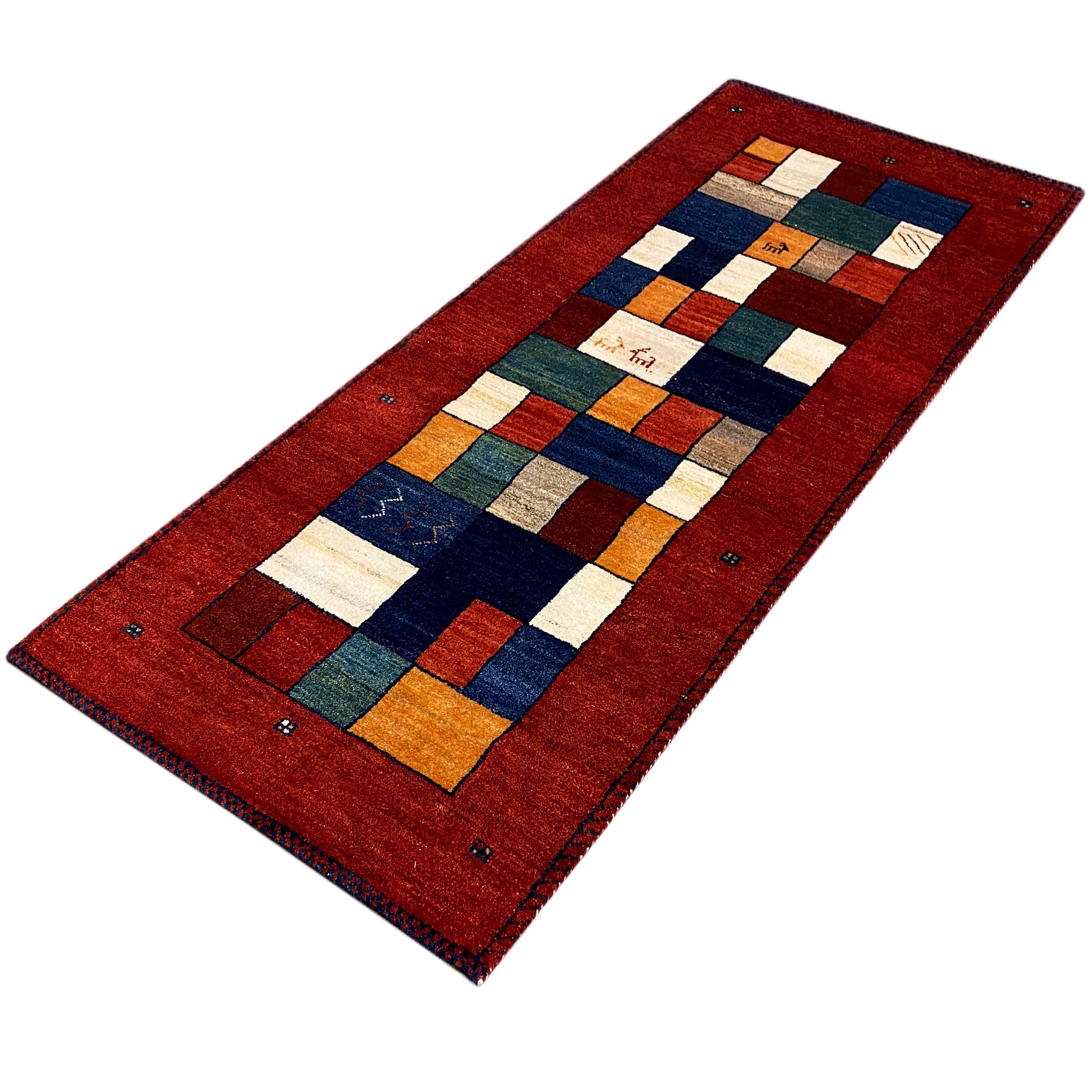 Roter Gabbeh Teppich Läufer 203x81 cm - German Carpet Shop