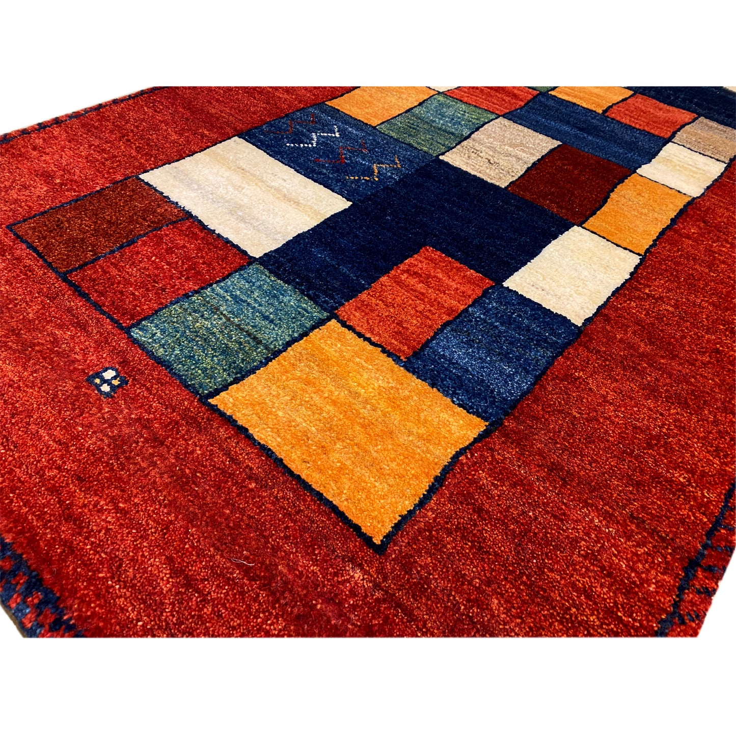 Roter Gabbeh Teppich Läufer 203x81 cm - German Carpet Shop