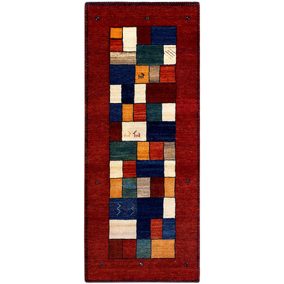 Roter Gabbeh Teppich Läufer 203x81 cm - German Carpet Shop