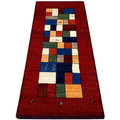 Roter Gabbeh Teppich Läufer 192x79 cm - German Carpet Shop