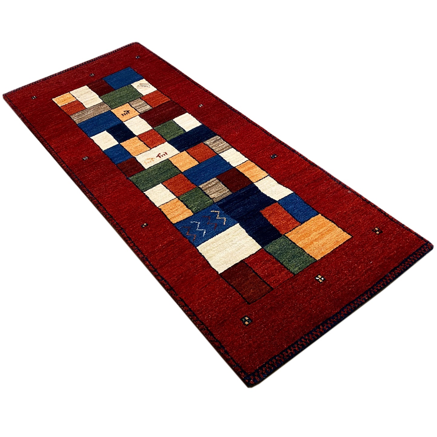 Roter Gabbeh Teppich Läufer 192x79 cm - German Carpet Shop