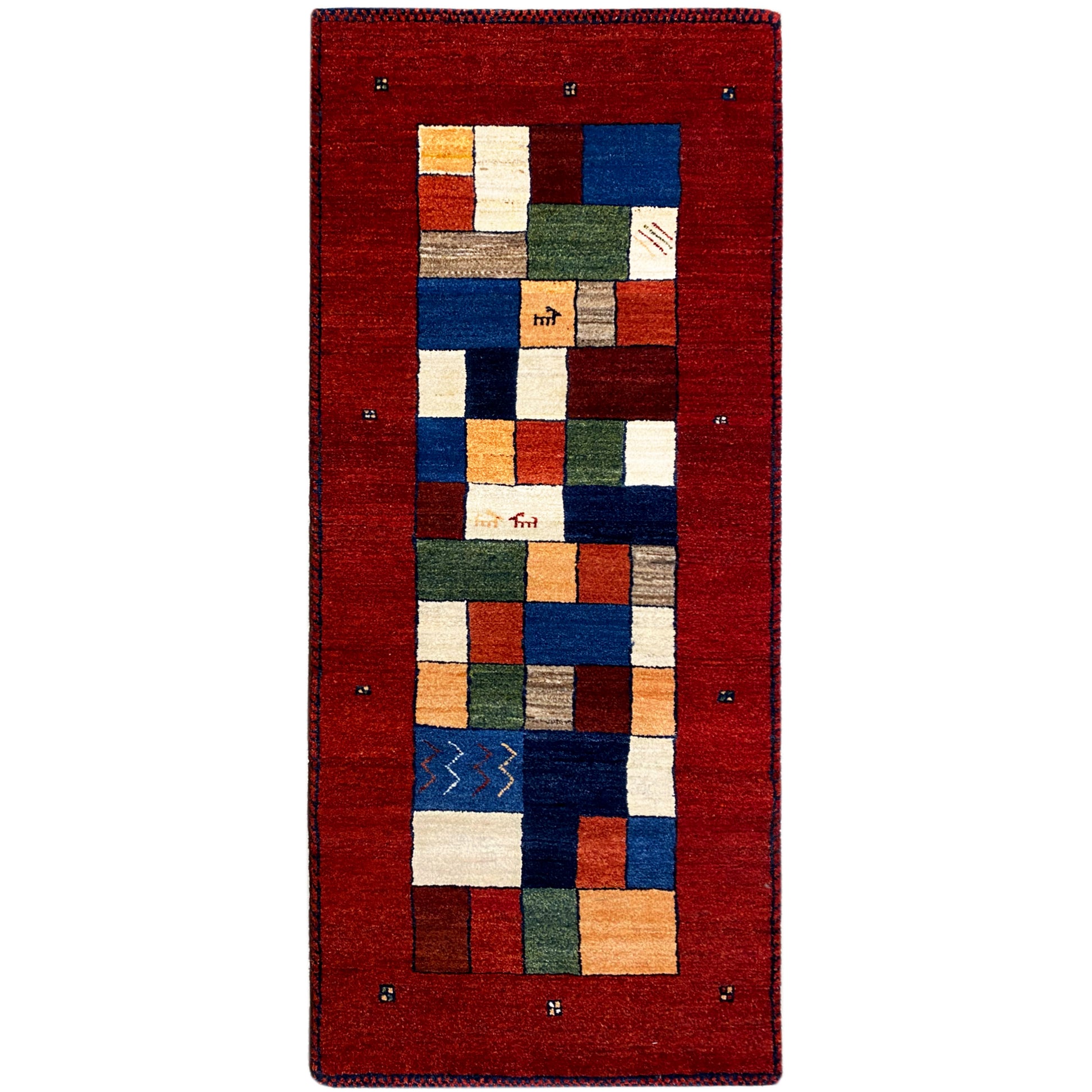 Roter Gabbeh Teppich Läufer 192x79 cm - German Carpet Shop