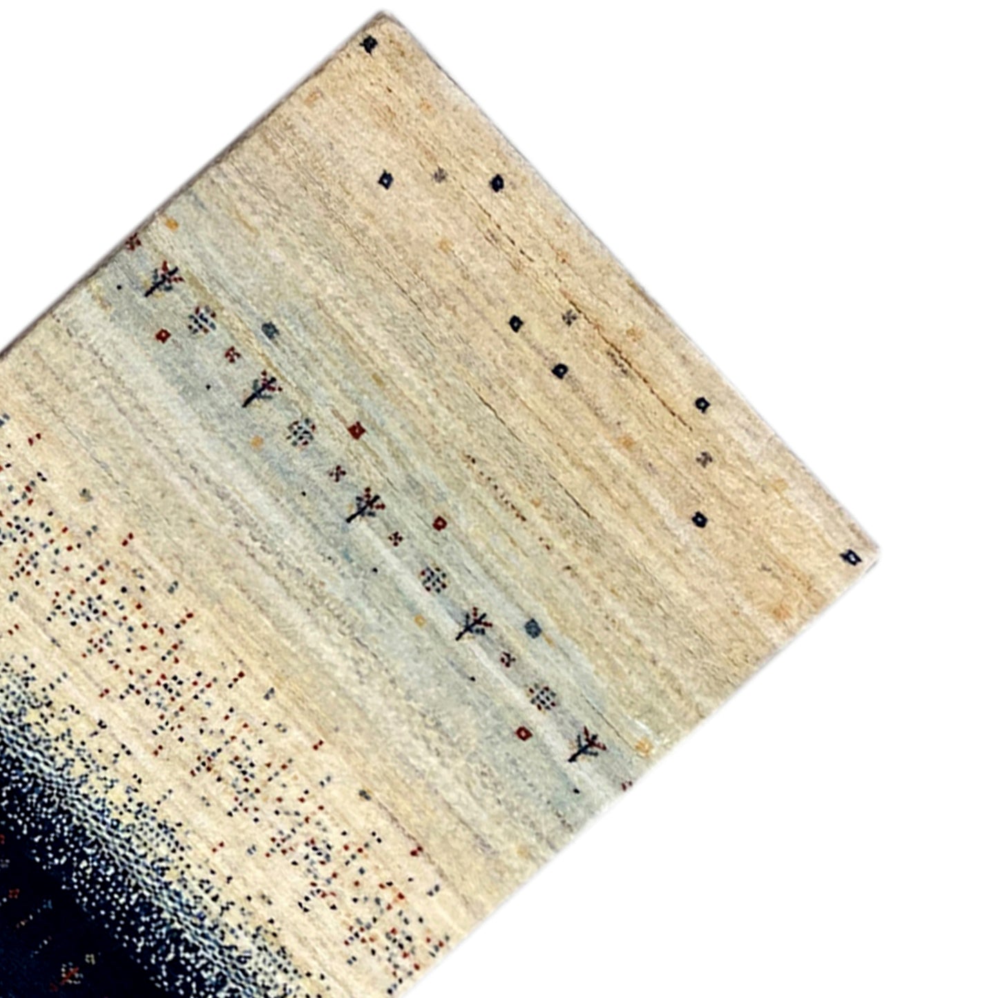 Blauer Gabbeh Teppich Läufer 300x84 cm - German Carpet Shop