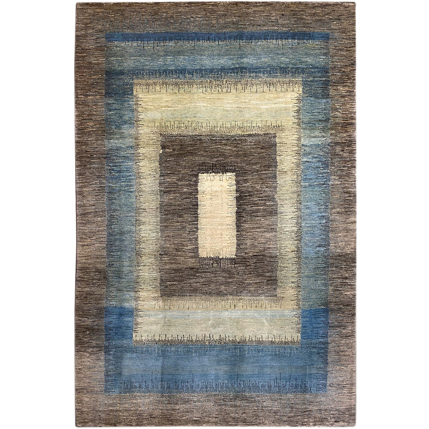 Gabbeh Exklusiver Teppich Grau 295x193 cm - German Carpet Shop