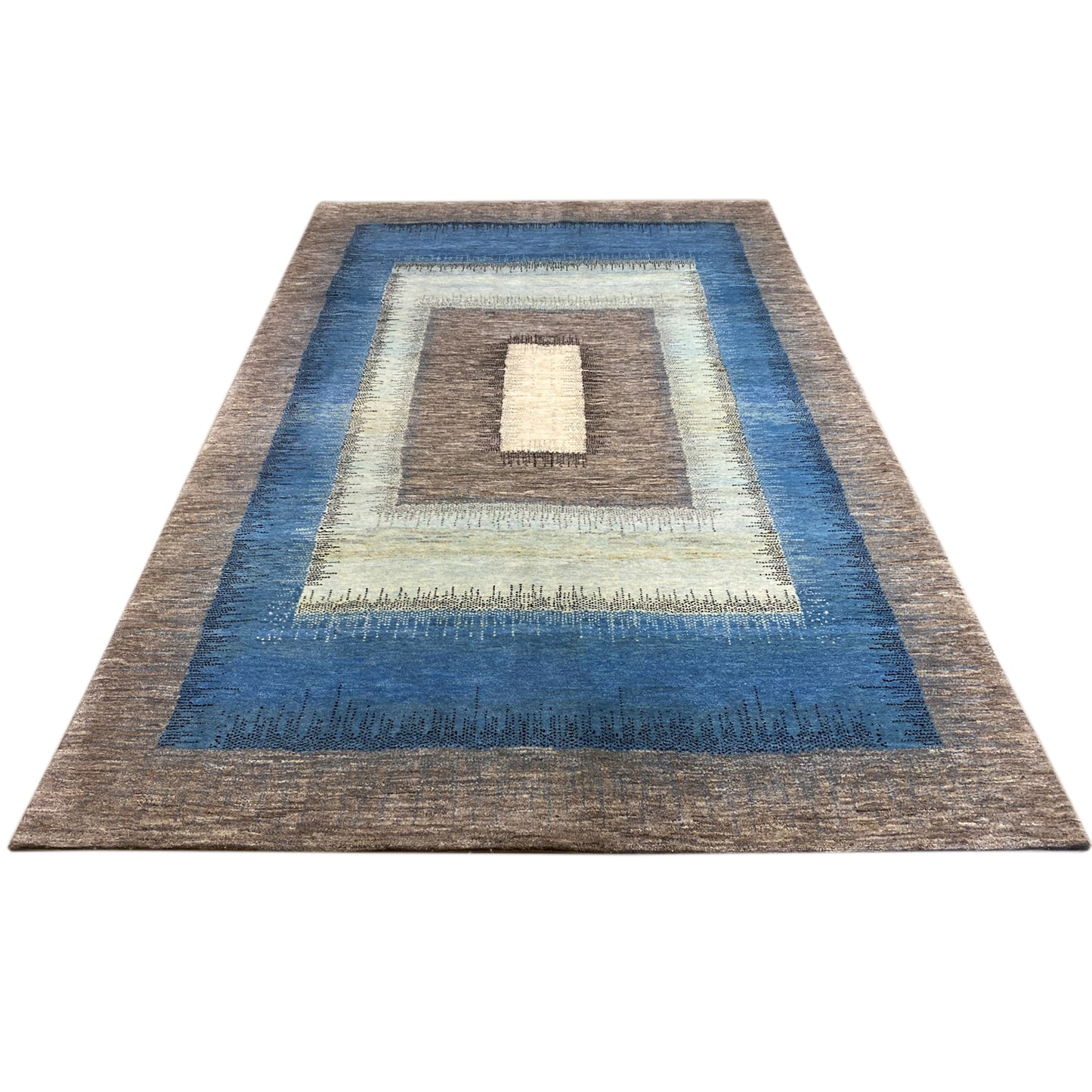 Gabbeh Exklusiver Teppich Blau 299x192 cm - German Carpet Shop