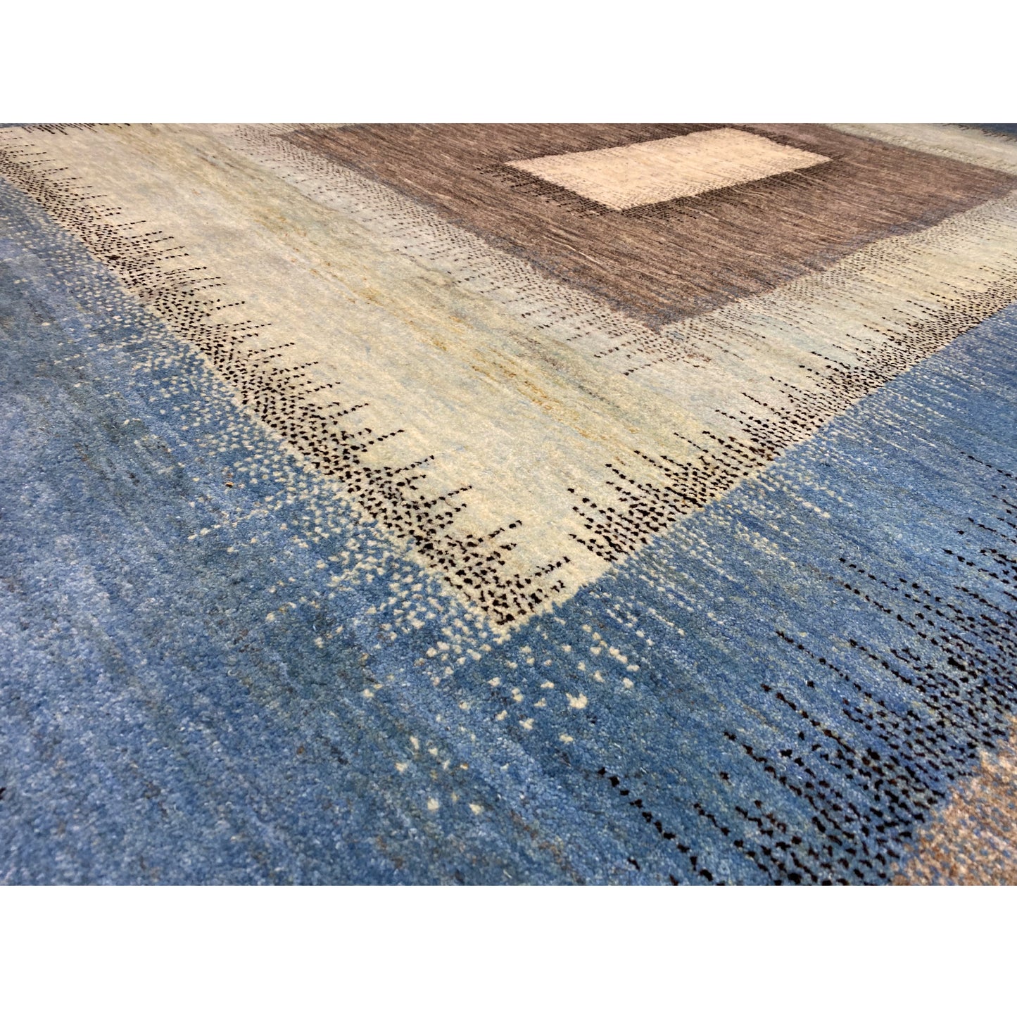 Gabbeh Exklusiver Teppich Blau 299x192 cm - German Carpet Shop