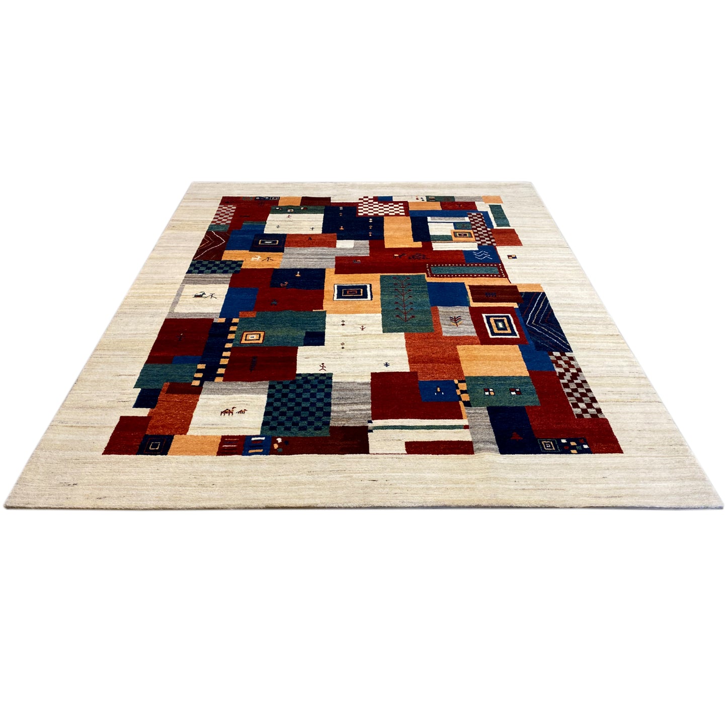 Gabbeh Exklusiver Teppich Beige 303x253 cm - German Carpet Shop