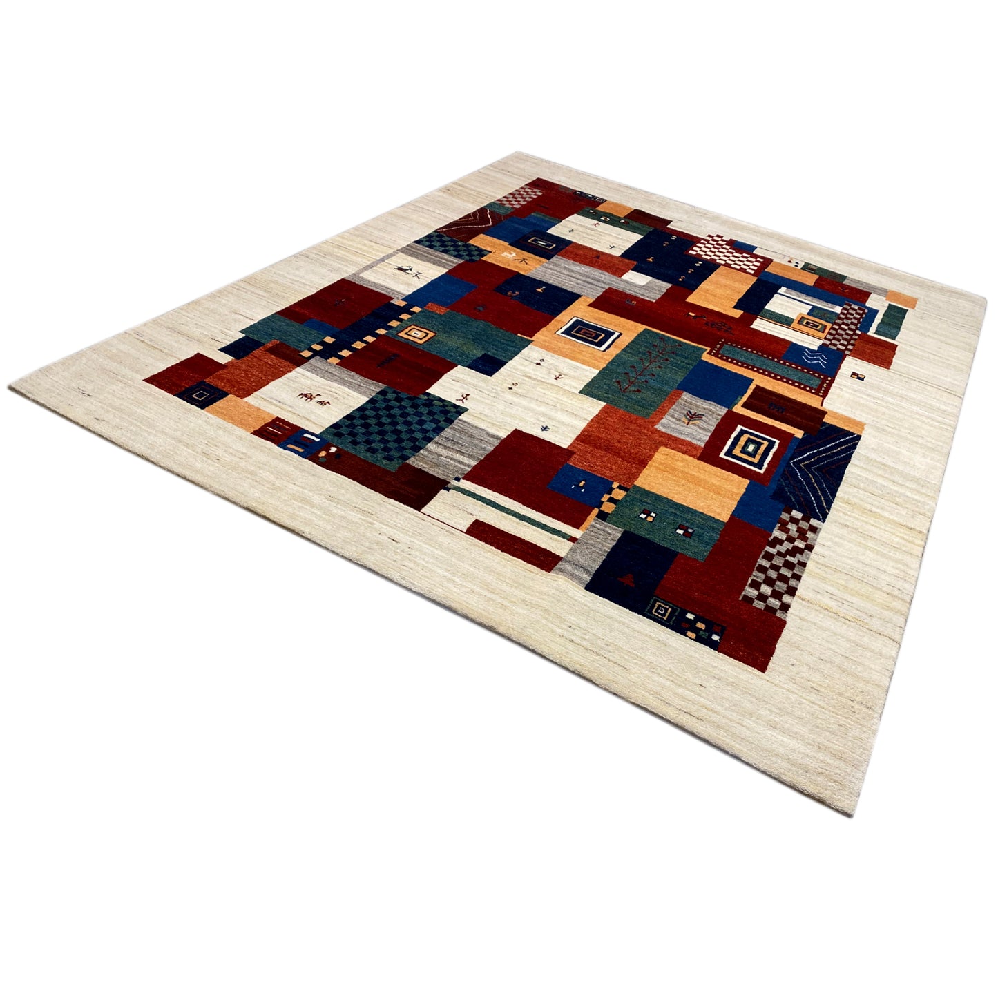 Gabbeh Exklusiver Teppich Beige 303x253 cm - German Carpet Shop